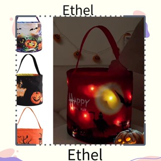 Ethel1 กระเป๋าฟักทองเรืองแสง แบบพกพา สําหรับปาร์ตี้ เทศกาล หรือรักษาไฟ Led