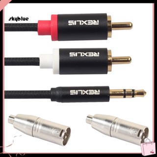 [Sy] สายเคเบิลอะแดปเตอร์เสียง RCA 18 ม. 35 มม. เป็น 2 RCA ตัวเมีย เป็น 3Pin XLR ตัวผู้