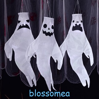 Blossomea ถุงเท้าฮาโลวีน ผี Windsock ผี ใบหน้า Windsock ฮาโลวีน ตกแต่งสวน ลานหน้าบ้าน สนามหญ้า