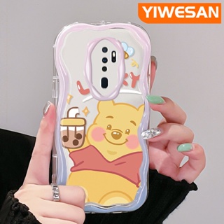 เคสโทรศัพท์มือถือแบบนิ่ม ใส กันกระแทก ลายการ์ตูนหมีน้ําผึ้ง สีมาการอง สําหรับ OPPO A5 2020 A9 2020