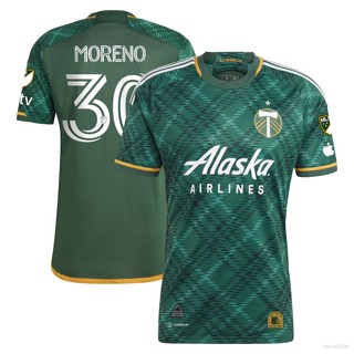 Ani 2023 MLS Santiago Moreno Portland Timbers Jersey เสื้อยืดลําลอง แขนสั้น สีเขียว เหมาะกับการเล่นกีฬา พลัสไซซ์