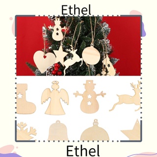 Ethel1 ป้ายแท็กไม้ ลาย Merry Christmas สําหรับตกแต่งคริสต์มาส 10 ชิ้น