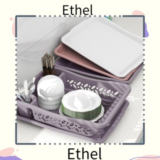 Ethel1 ชั้นวางจาน ชาม ตะเกียบ ช้อน ระบายน้ํา อเนกประสงค์ สําหรับห้องครัว