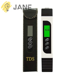 Jane 3-In-1 ปากกาทดสอบอุณหภูมิ TDS EC พลาสติก ±2% TDS Ppm ความแม่นยําสูง 0-9999μs สีขาว 0-4999ppm 0-4999ppm สําหรับสระว่ายน้ํา