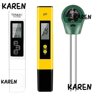 Karen เครื่องวัดค่า pH 0-9999 PPM สีเหลือง สีขาว สีเขียว TDS PPM ค่าชดเชยอุณหภูมิ 0.00- 14.00 pH เครื่องวัดความชื้นในดิน พลาสติก 3 ชิ้น