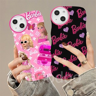 Wavy edge Casing Infinix NOTE 12 G96 2023 4G 8 Hot 20 20S 12i Pro 10 Lite 10S 10T 9 11 Play 11S NFC Smart 6 Plus 5 2020 4 5G Cute Cartoon Barbie Funny Face Full Of Butterfly Heart Lens Protector Phone Case 1BW 82