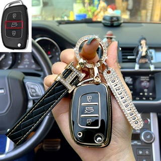 [ใหม่] เคสกุญแจรถยนต์ TPU โครเมี่ยม สําหรับ Hyundai Chrome Santa Fe 2019 I30 Solaris Azera Elantra Grandeur Accent