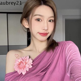 Aubrey1 กิ๊บติดผม รูปเรขาคณิต สีชมพู เครื่องประดับ สําหรับผู้หญิง