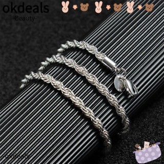 Okdeals สร้อยคอโซ่ ประดับเพชร 16-24 นิ้ว สําหรับผู้หญิง และผู้ชาย