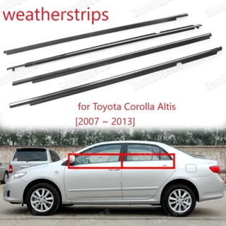 แถบพลาสติกซีลหน้าต่างรถยนต์ สีดํา สําหรับ Toyota Corolla Altis [2008 2009 2010 2011 2012 2013] 4 ชิ้น