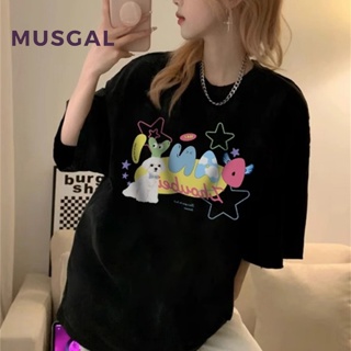 Musgal ใหม่ เสื้อกันหนาวลําลอง สีดํา เซ็กซี่ แฟชั่นสําหรับผู้หญิง 2023