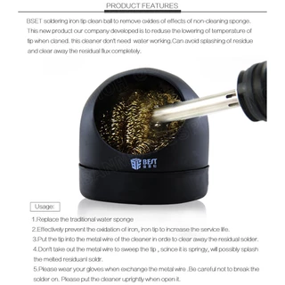 BST-233 ฝอยทองเหลือง ทำความสะอาดปลายหัวแร้ง Wire With Stand Set Welding Soldering Solder Iron Tip Cleaner Cleaning St...