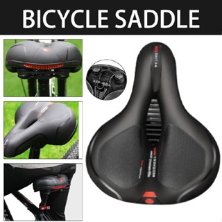 Reflective Comfort Bike Seat Wide Bicycle Saddle Padded Cushion Shock Absorbing