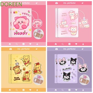 Doreen Kuromi กระเป๋าสตางค์ สามพับ การ์ตูนหมีสตรอเบอร์รี่ น่ารัก หนัง PU นักเรียน Cinnamoroll