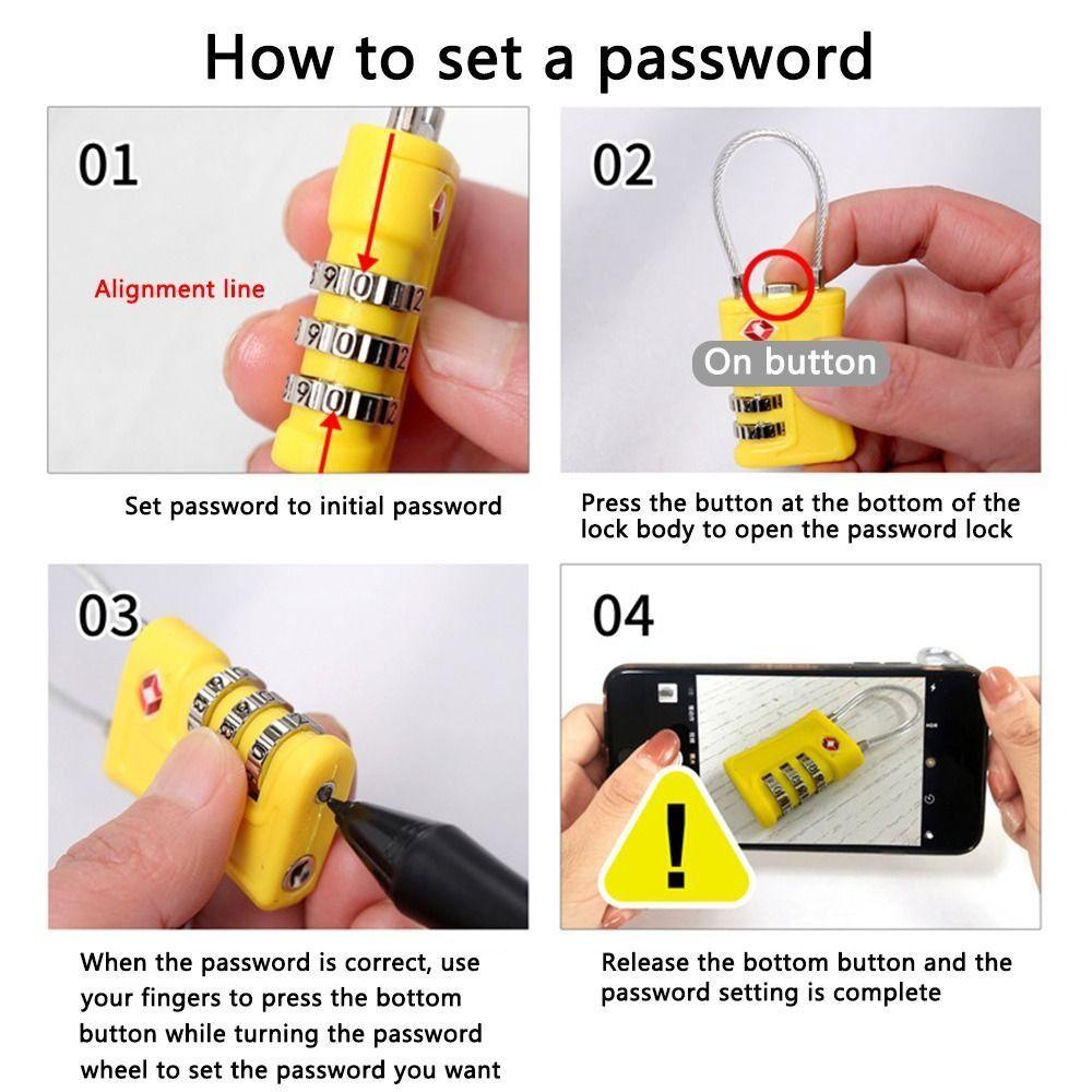 Backstage Customs รหัสผ่านล็อค, TSA Anti-theft 3 หลักรหัสล็อค, ทนทานเครื่องมือรักษาความปลอดภัยกุญแจเชือกลวดกระเป๋าเดินทางรหัสล็อคกระเป๋าเดินทาง