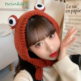 Twinkle1 หมวกบีนนี่ ผ้าถัก รูปกบ ตาโต น่ารัก ให้ความอบอุ่น แฟชั่นฤดูหนาว