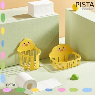 Pista ชั้นวางกระดาษทิชชู่ แบบพลาสติก รูปเป็ดน่ารัก ไม่ต้องเจาะผนัง สําหรับห้องน้ํา