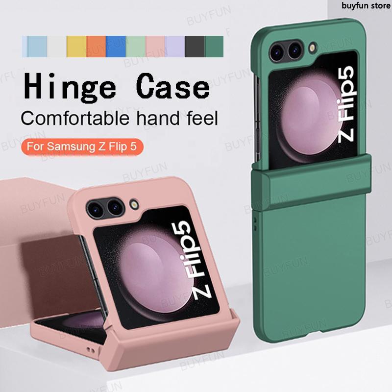 สําหรับ Samsung Galaxy Z Flip6 ZFlip6 Flip 6 5 5G สีลูกกวาดความรู้สึกผิวบานพับกรณี Hard เคสกันกระแทก