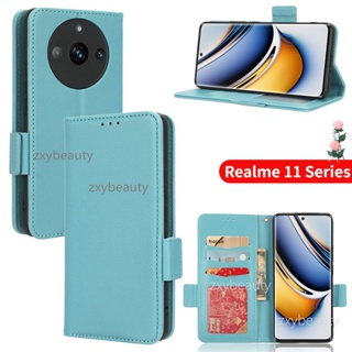 เคสโทรศัพท์มือถือหนัง ฝาพับแม่เหล็ก กันกระแทก พร้อมช่องใส่บัตร สําหรับ Realme 11 Pro Plus 5G 2023 11 11Pro 11ProPlus 11Pro+