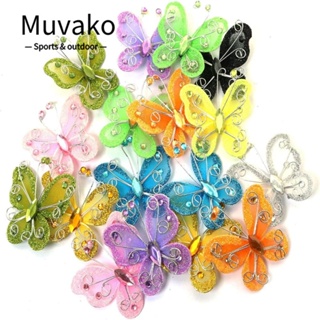 Muvako ผีเสื้อพลาสติก กลิตเตอร์ หลากสี สําหรับตกแต่งงานหัตถกรรม DIY 45 ชิ้น