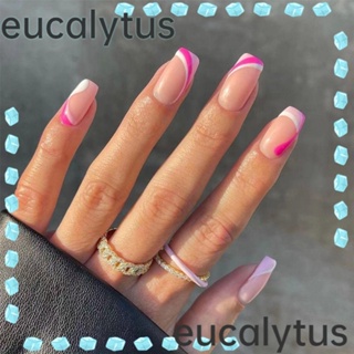 Eucalytus1 เล็บปลอม ถอดออกได้ สไตล์ฝรั่งเศส DIY 24 ชิ้น