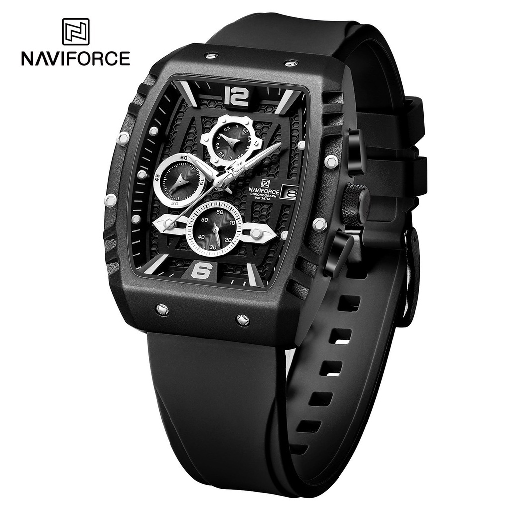 NAVIFORCE นาฬิกาผู้ชาย รุ่น NF8025  สีดำขาว ของแท้100% ประกันศูนย์ไทย 1 ปี ของในประเทศสามารถส่งเครมภ