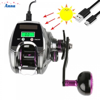 【Anna】Fishing Reel with Digital Display Solar Charging Casting Wheel 8.0:1 Rocker Reel