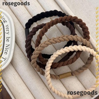 Rosegoods1 ยางรัดผม แบบยืดหยุ่นสูง ทนทาน เรียบง่าย เครื่องประดับ สําหรับผู้หญิง 10 ชิ้น