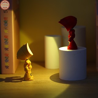 Home โคมไฟตั้งโต๊ะ LED รูปการ์ตูนฮีโร่ ขนาดมินิ DIY สําหรับตกแต่งห้องนั่งเล่น