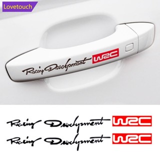 Lovetouch สติกเกอร์ไวนิล WRC ลายทาง สําหรับติดมือจับประตูรถยนต์ A2R5 4 ชิ้น