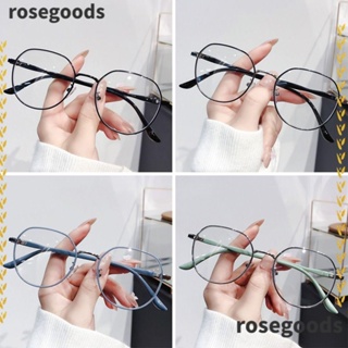 Rosegoods1 แว่นตาป้องกันแสงสีฟ้า, แว่นตาโลหะ สีฟ้า บล็อกกลม, ป้องกันดวงตา แบบพกพา เบาพิเศษ แว่นตาออปติคอล สําหรับผู้ชาย ผู้หญิง