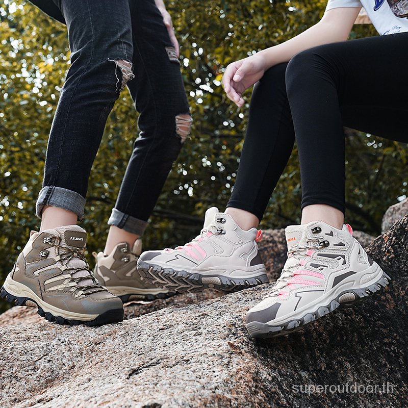 พร้อมส่ง รองเท้ากีฬา รองเท้าเดินป่าลําลอง ข้อสูง กันน้ํา ขนาดใหญ่ สําหรับผู้ชาย และผู้หญิง - รูปที่ 6