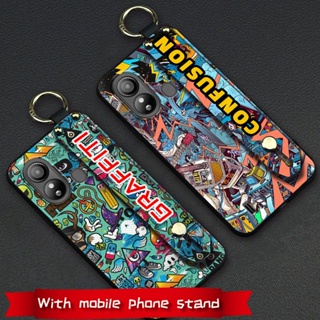 Phone Holder Silicone Phone Case For ZTE Blade L220 cartoon Lanyard Wrist Strap Anti-dust Durable Anti-knock Dirt-resistant