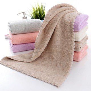 Spot second hair# coral fleece trimming towel plain face washing towel soft absorbent gift home not easy to fade 8.cc