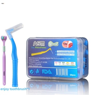 L Shape Push-Pull Interdental Dental Pick Tooth Orthodontic Brush Oral Care สามด้าน แปรงสีฟัน nuuo