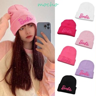 Mocho หมวกถัก ลายการ์ตูนบาร์บี้ สีชมพู สไตล์สตรีท สําหรับตุ๊กตาบาร์บี้