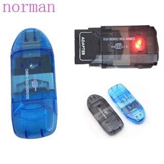 Norman เครื่องอ่านการ์ด SD แบบพกพา ทนทาน สําหรับ MMC SD SDHC USB 2.0