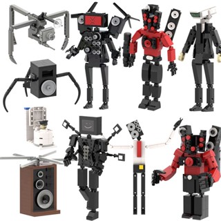 【langxiao】Moc Skibidi Toilet Audio Man Monitor Titan Robot Building Blocks Compatible With Kids Educational Toys Lego