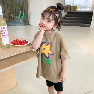 พร้อมส่ง ขายดี เสื้อยืดแขนสั้น เข้ากับทุกการแต่งกาย แฟชั่นฤดูร้อน สไตล์เกาหลี ญี่ปุ่น สําหรับเด็กผู้หญิง 2023