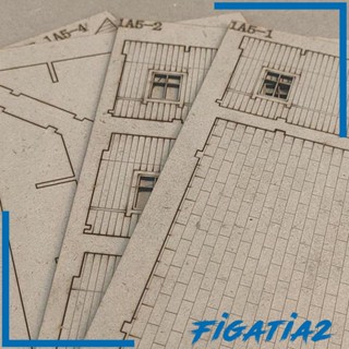 [Figatia2] ของเล่นตัวต่อ รูปบ้านทิวทัศน์ สเกล Oo 3D สไตล์ยุโรป 1/72 DIY สําหรับฉากโต๊ะทราย