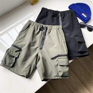 OSKK 23 summer Huang Jingyu same style work clothes shorts 3M reflective pants multi-functional pocket cropped pants couple Fashion