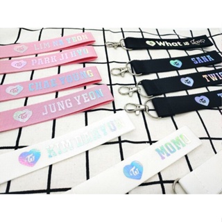 KPOP TWICE Nylon Name Key Chain Cellphone Strap Black Clearance sale