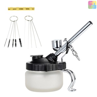 [Hot Sale] KKmoon Airbrush Cleaning Pot Glass Air Brush Holder Clean Paint Jar Bottle Spray  Wash Clean Tools Needle Nozzle Brush Set