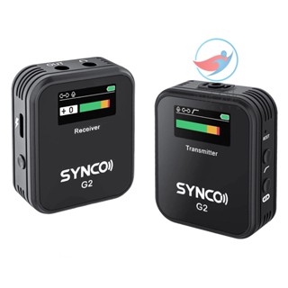 Mif)synco G2(A1) ระบบไมโครโฟนไร้สาย 1-Trigger-1 2.4G พร้อมตัวรับสัญญาณ 1 ชิ้น เครื่องส่งสัญญาณ 1 ชิ้น ไมโครโฟนลาวาเลียร์ 1 ชิ้น ระยะส่งสัญญาณ 150 เมตร หน้าจอ TFT ปลั๊ก 3.5 มม. สําหรับสมาร์ทโฟน Ca