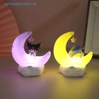 Strongaroetrtr โคมไฟ LED รูปดวงจันทร์ อนิเมะ Kuromi Cinnamonroll Kawaii อุปกรณ์เสริม สําหรับตกแต่งห้องนอน ข้างเตียง