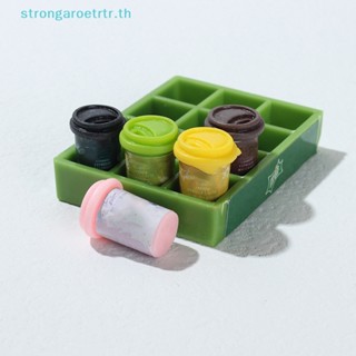 Strongaroetrtr แก้วกาแฟเรซิ่น สเกล 1:12 น่ารัก ขนาดเล็ก สําหรับบ้านตุ๊กตา 5 ชิ้น