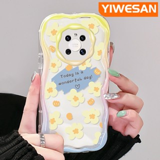 เคสโทรศัพท์มือถือ ซิลิกาเจลใส กันกระแทก ลายดอกไม้ สีครีม สําหรับ Huawei Mate 30 Pro Mate 40 Pro P30 Pro P40