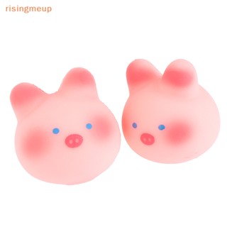 [risingmeup] ของเล่นบีบสกุชชี่ รูปหมู กระต่าย ขนาดเล็ก คลายเครียด สําหรับเด็ก