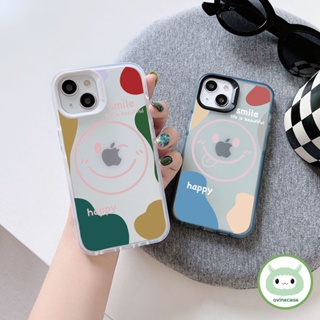 เคสโทรศัพท์มือถือแบบนิ่ม TPU ใส ผิวด้าน กันกระแทก ลายหน้ายิ้ม สีดํา ขาว สําหรับ Iphone X XS XR XsMax IP 7 8 Plus 11 Pro Max 12 13 14 Pro Max