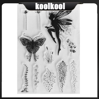 Kool Fairy Botany แสตมป์ตรายางซิลิโคน ลายนูน สําหรับตกแต่งสมุดภาพ อัลบั้มรูป DIY